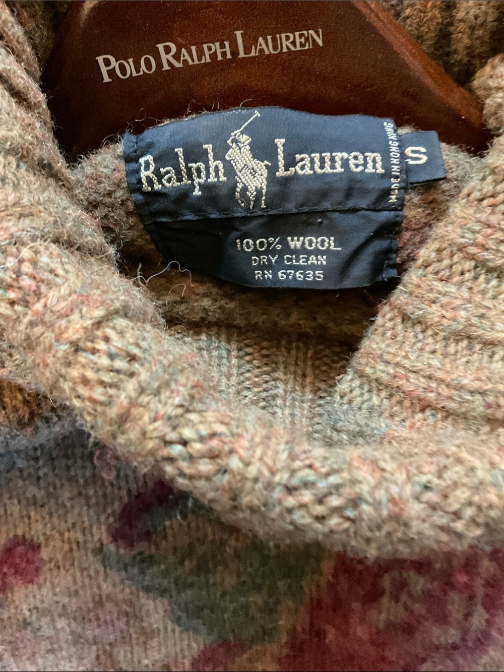 Vintage Ralph Lauren Wool Cabbage Rose Floral Turtleneck Sweater Knit size Small - Picture 3 of 5